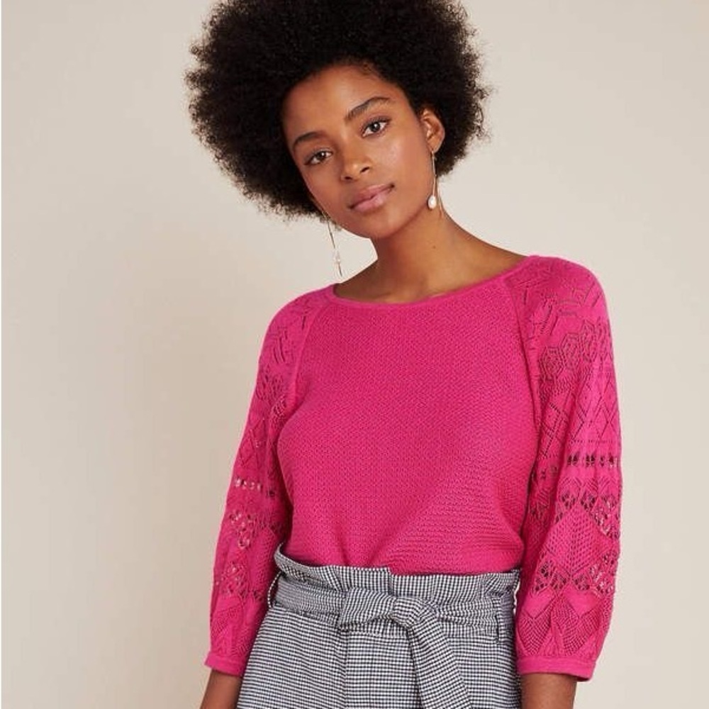 Anthropologie Martina Pointelle Pullover Sweater